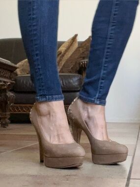Studded Tan High Heels
